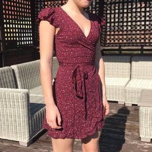 Aerie breezy floral wrap dress